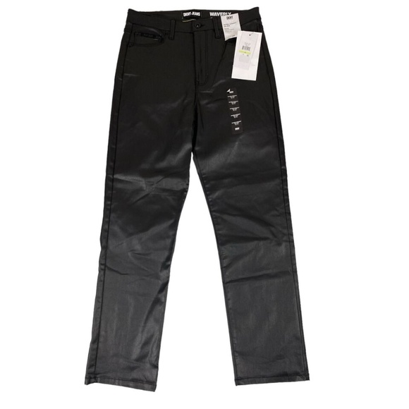 DKNY Jeans High Rise Ankle Straight Waverly Coated Black - Picture 7 of 7